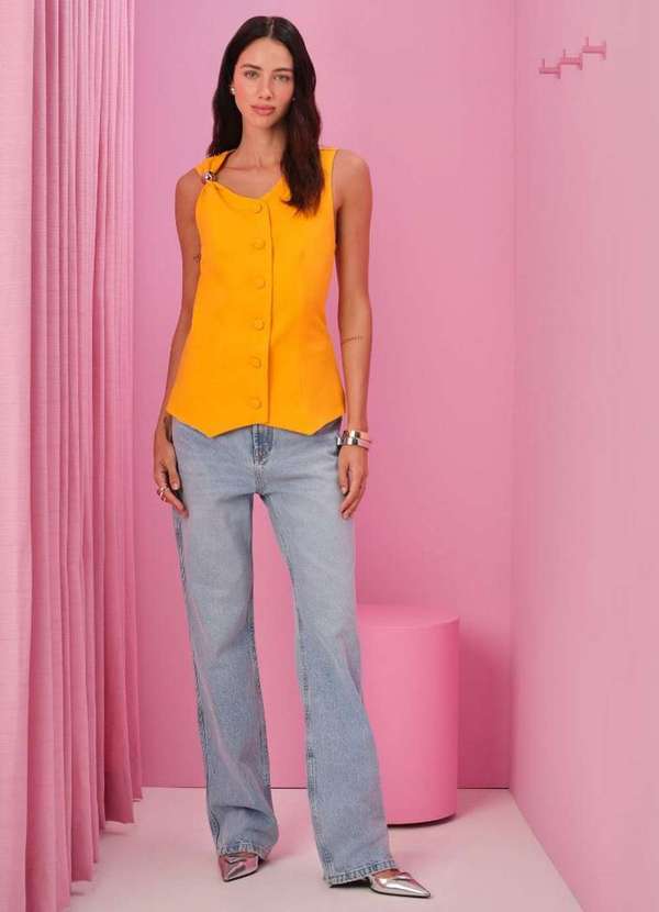 My Favorite - Colete Alongado Alfaiataria Assimétrico A1957