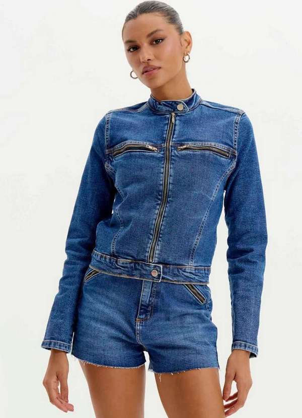 My Favorite - Jaqueta Ajustada Curta Jeans A0004