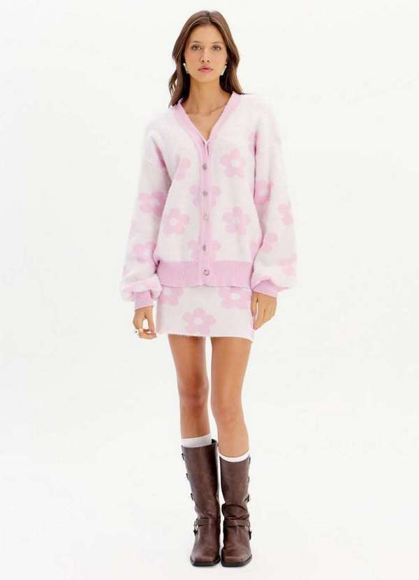 My Favorite - Saia Tricot Curta Flor A2072