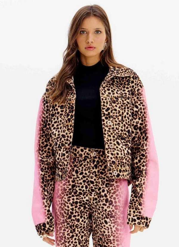 My Favorite - Jaqueta Sarja Trucker Animal Print A2457 2