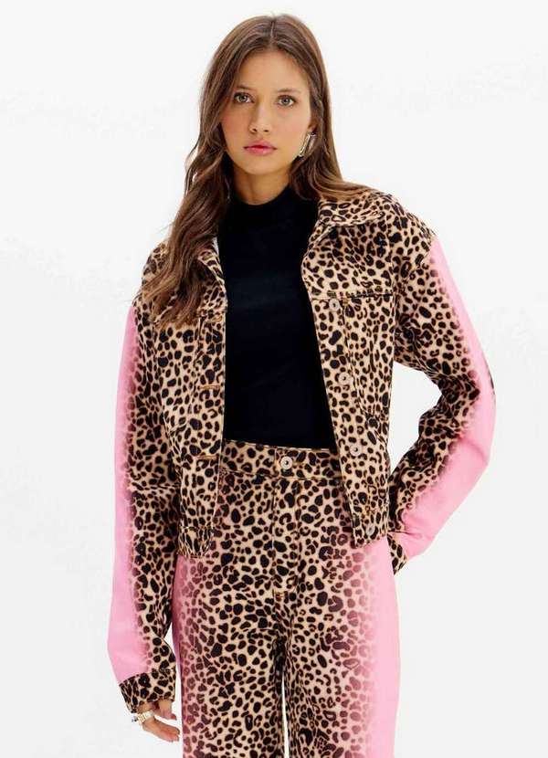 My Favorite - Jaqueta Sarja Trucker Animal Print A2457 4