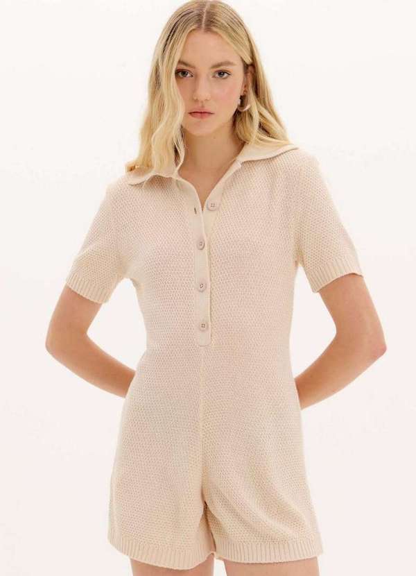 My Favorite - Macacão Curto Gola Polo Tricot A0001