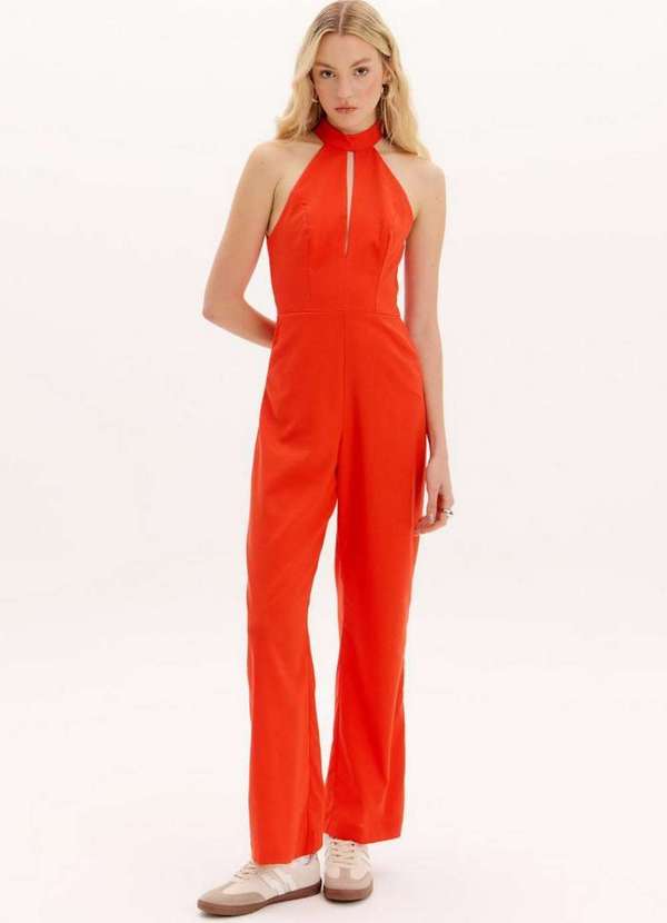 My Favorite - Macacão Longo Gola Alta Faixa A1573