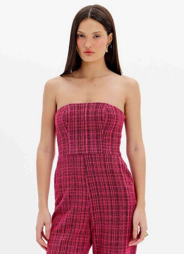 My Favorite - Macacão Longo sem Alças Tweed A2413 2