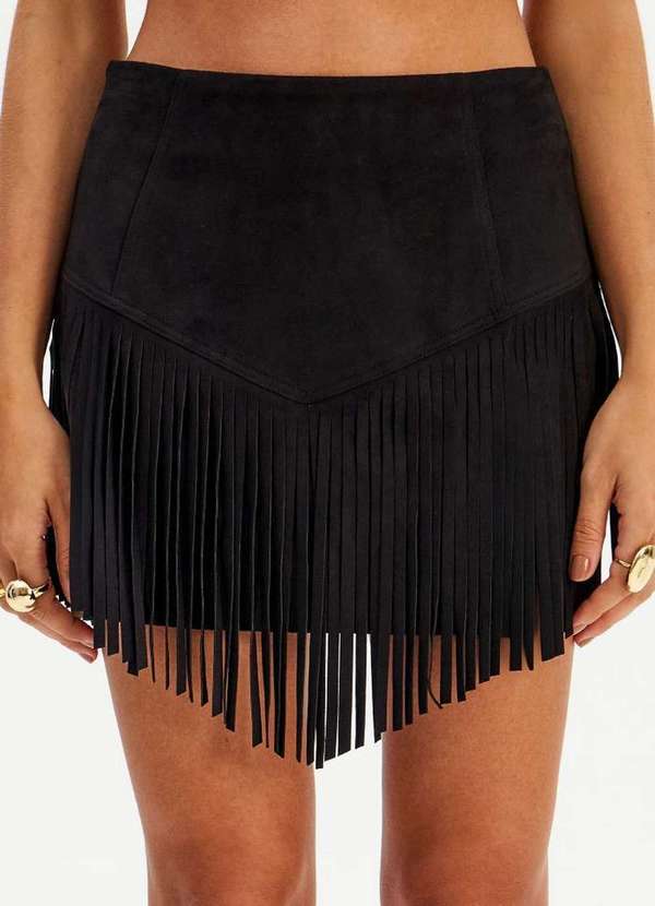 My Favorite - Saia Curta com Franjas Camurça A0003 2