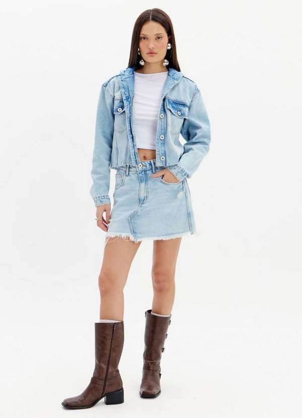 My Favorite - Saia Jeans Curta Cintura Alta A0004 1