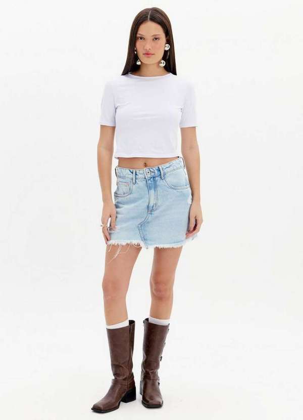 My Favorite - Saia Jeans Curta Cintura Alta A0004 2