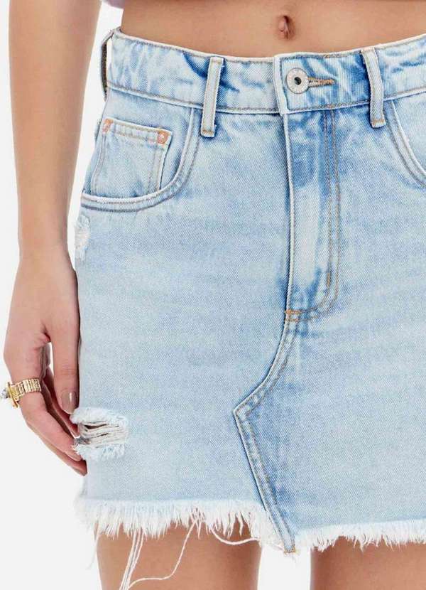 My Favorite - Saia Jeans Curta Cintura Alta A0004 3