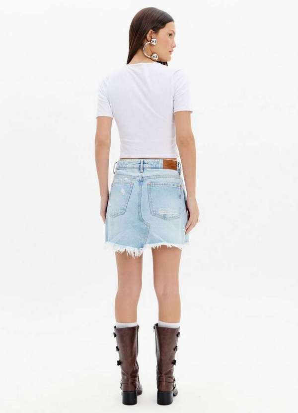My Favorite - Saia Jeans Curta Cintura Alta A0004 4