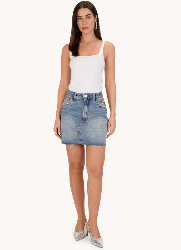 My Favorite - Saia Jeans Curta Comfort Cintura Alta A0004