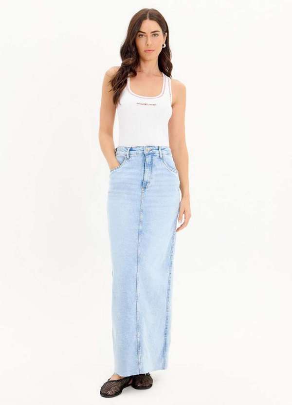 My Favorite - Saia Jeans Longa Cintura Super Alta A0004