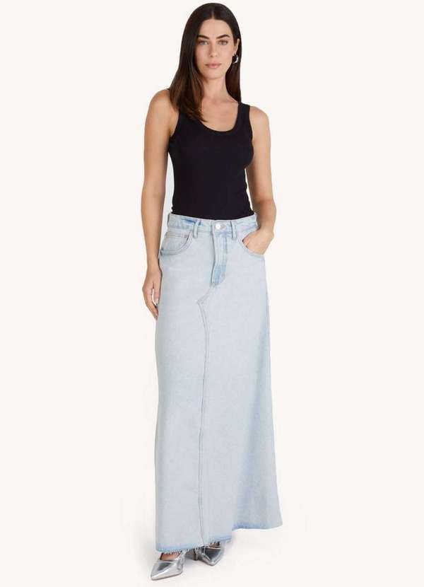 My Favorite - Saia Jeans Midi Cintura Alta A0004
