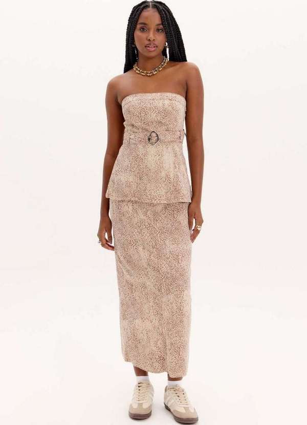 My Favorite - Saia Sarja Midi Animal Print A1833