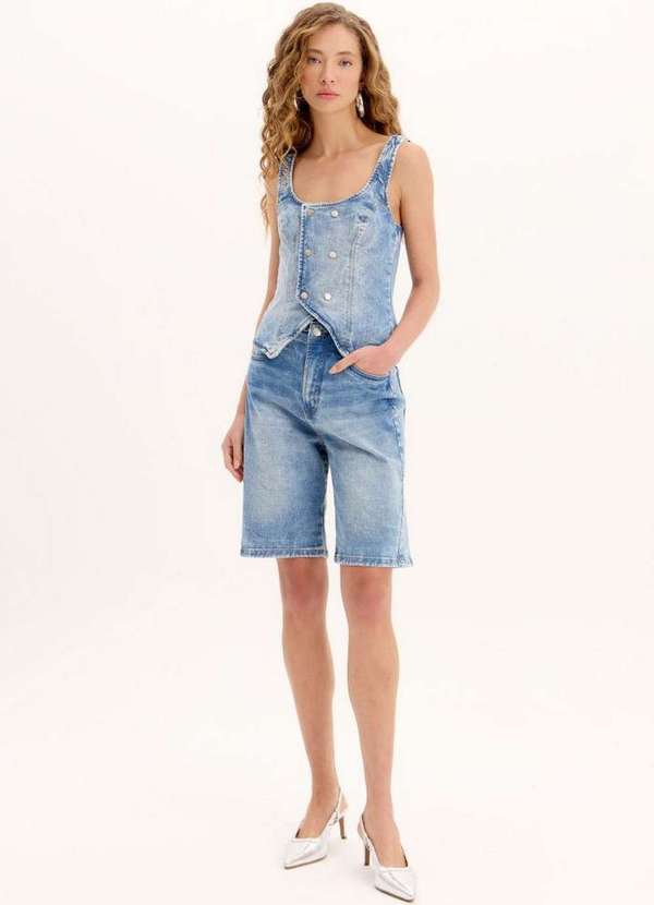 My Favorite - Bermuda Jeans Alongada A0004