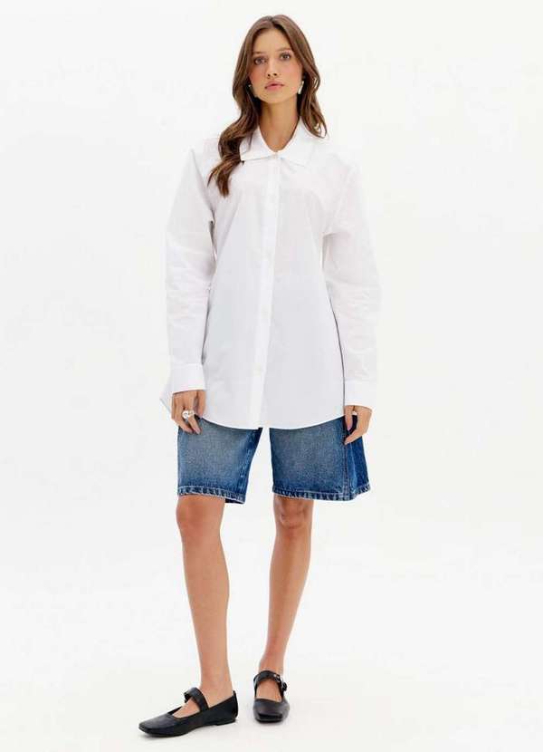 My Favorite - Bermuda Jeans Cintura Alta com Bolsos A0004 3