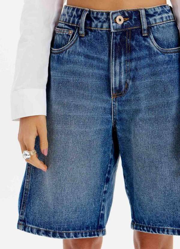 My Favorite - Bermuda Jeans Cintura Alta com Bolsos A0004 2