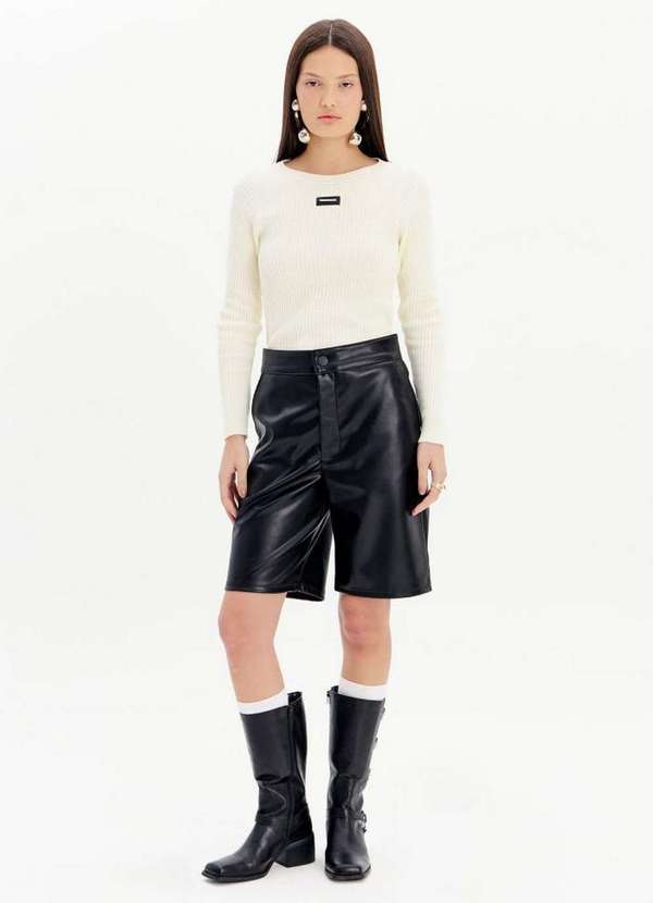 My Favorite - Bermuda P.U Cintura Alta A0003