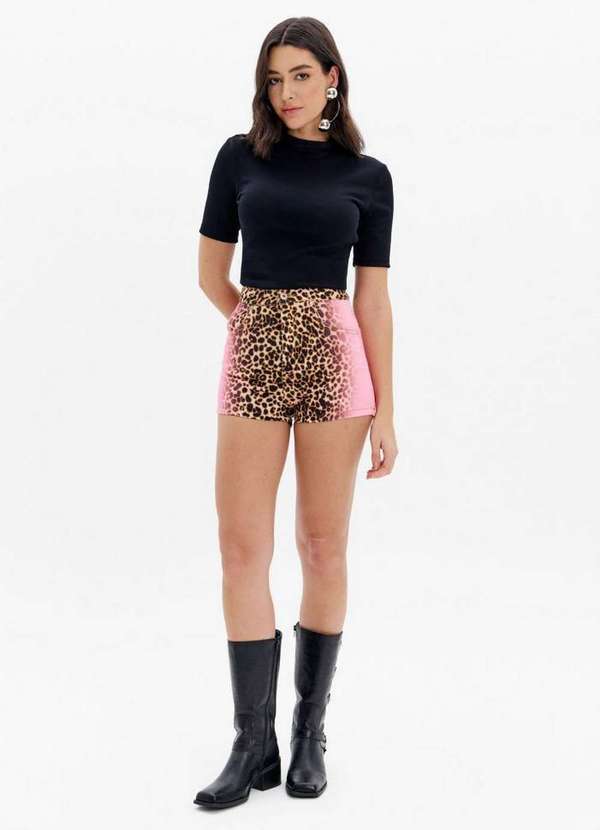 My Favorite - Short Sarja Comfort Loose Animal Print A2457