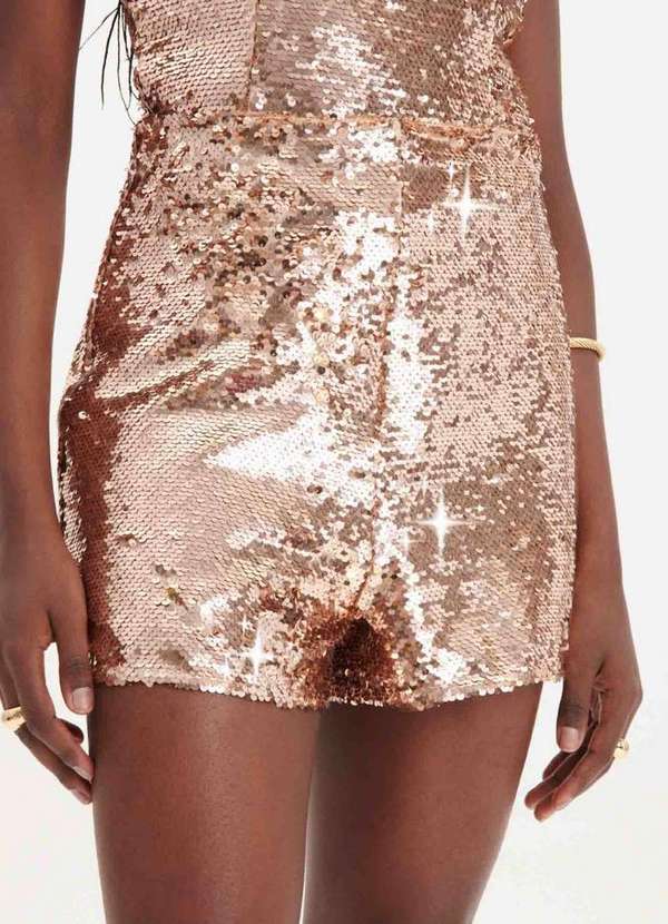 My Favorite - Short Slim Cintura Alta de Paetê A0835 3