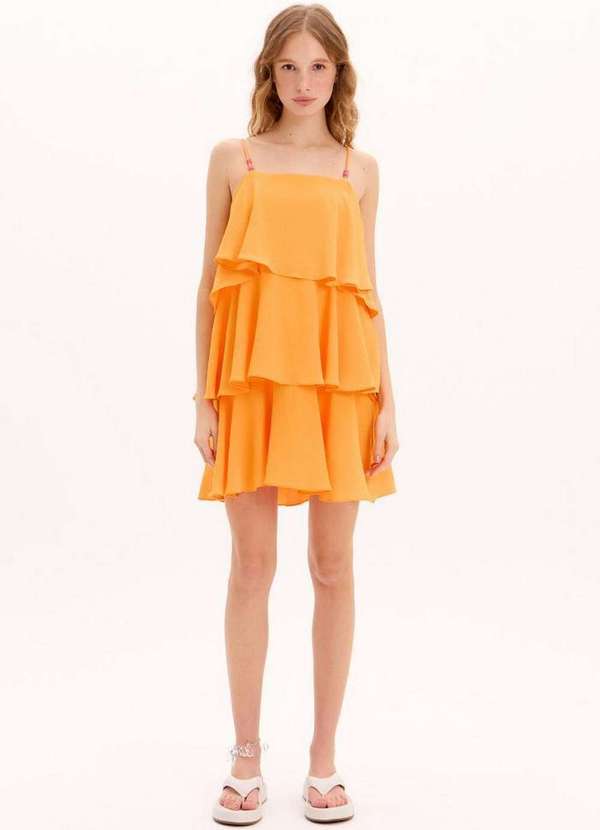 My Favorite - Vestido Curto com Alças e Babados A1957