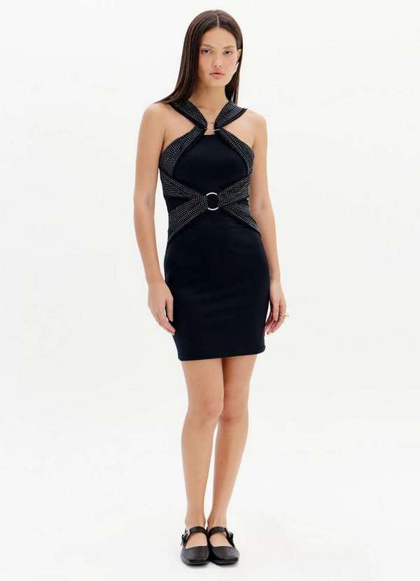 My Favorite - Vestido Curto com Argolas e Brilhos A0003