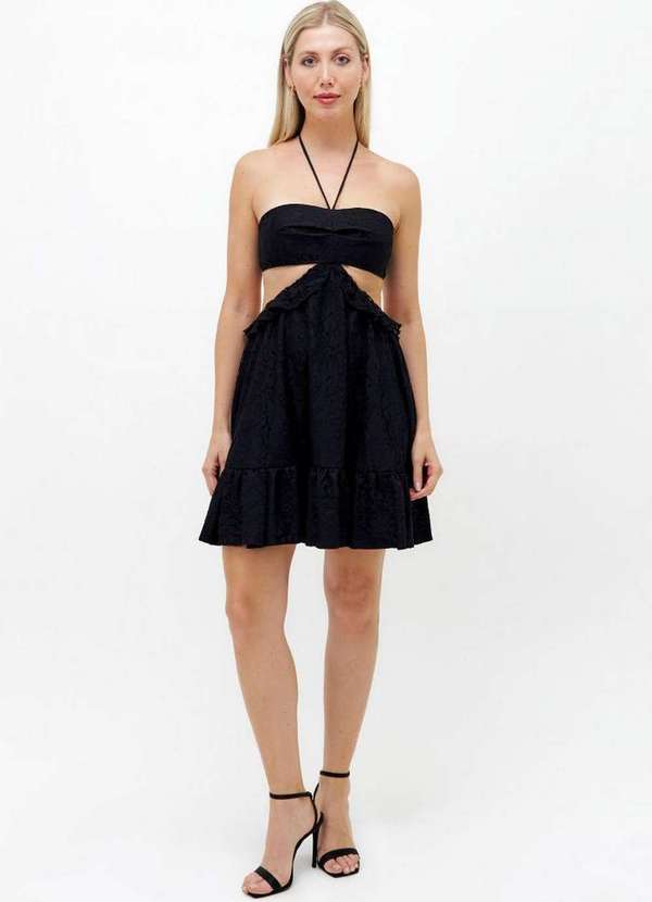 My Favorite - Vestido Curto com Cut Out Babados A0003