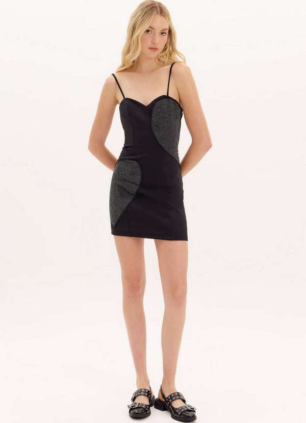 My Favorite - Vestido Curto Coração Brilhos A0003