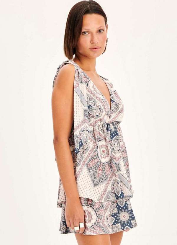 My Favorite - Vestido Curto Estampado com Babados A1107