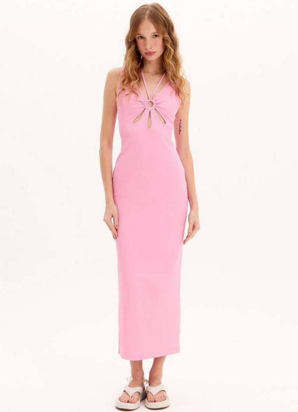 My Favorite - Vestido Midi Cut Out Amarração Canelado A1890