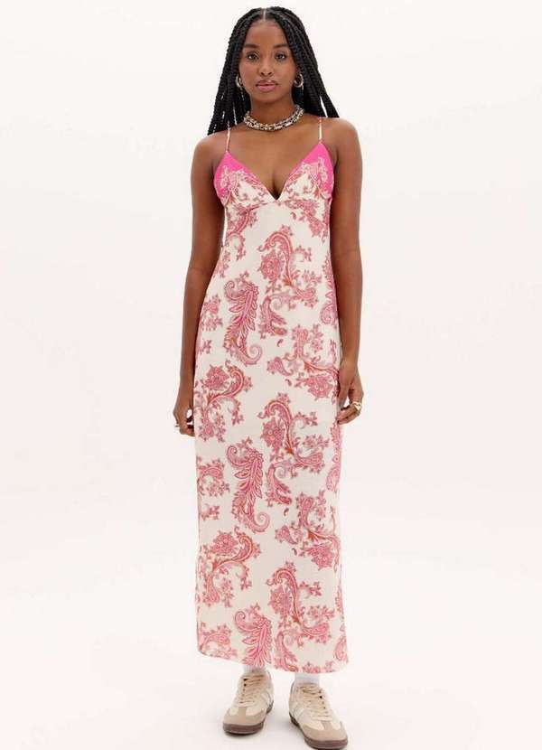 My Favorite - Vestido Midi Fenda Estampado A1871