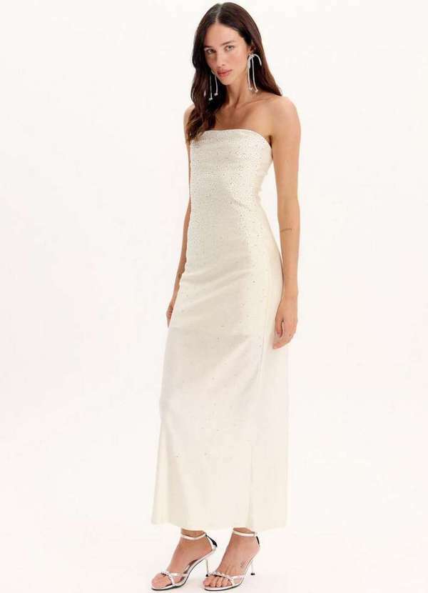 My Favorite - Vestido Midi sem Alças com Brilhos A0001