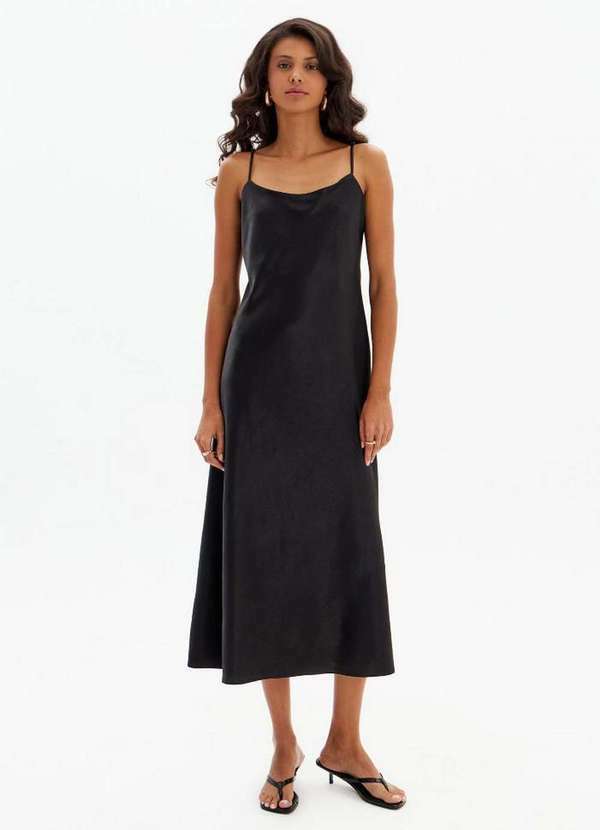 My Favorite - Vestido Slip Super Midi Cetim com Alças A0003