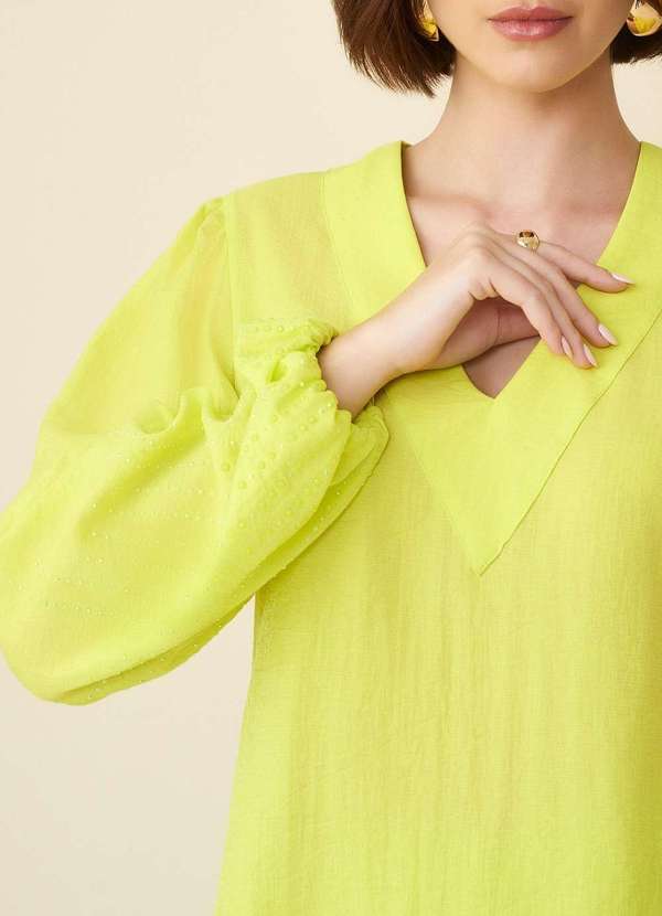 Maria.valentina - Bata Maria.Valentina Decote V com Termocolante Amarelo Amarelo 1