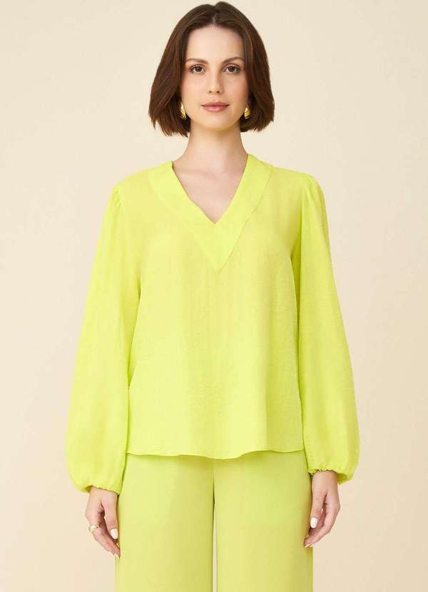 Maria.valentina - Bata Maria.Valentina Decote V com Termocolante Amarelo Amarelo 3