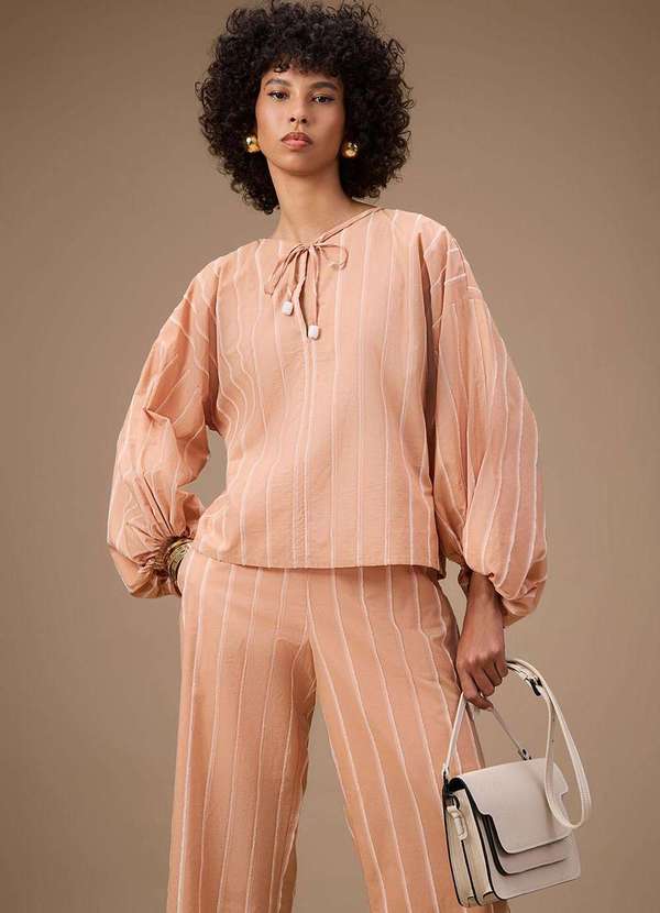 Maria Valentina Roupas Da Valentina Blusa Solta Decote Reto Manga