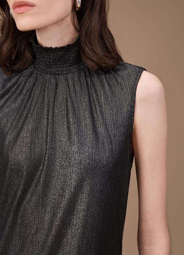 Maria.valentina - Regata Maria.Valentina Ajustada Gola Alta Padrão Preto Preto 3