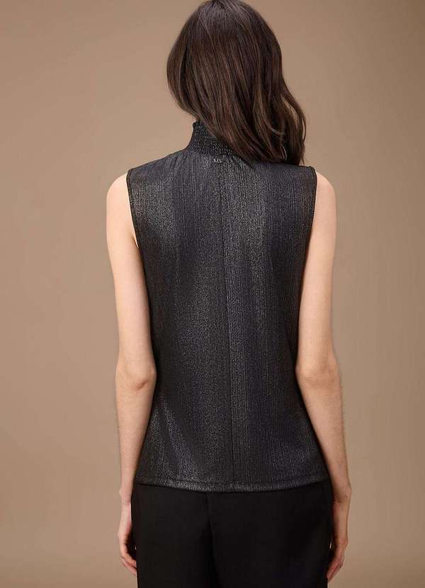 Maria.valentina - Regata Maria.Valentina Ajustada Gola Alta Padrão Preto Preto 4