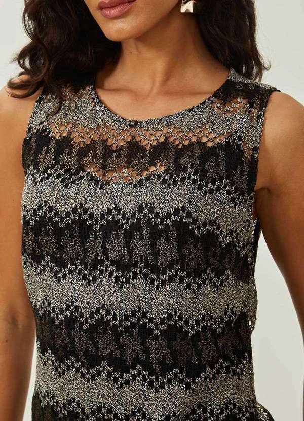 Maria.valentina - Regata Maria.Valentina Solta Decote Careca Alongada Preto Preto 4