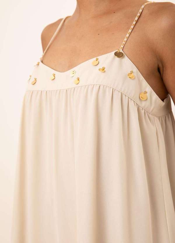 Maria.valentina - Regata Maria.Valentina Solta Decote Quadrado Alongada Bege Bege 3