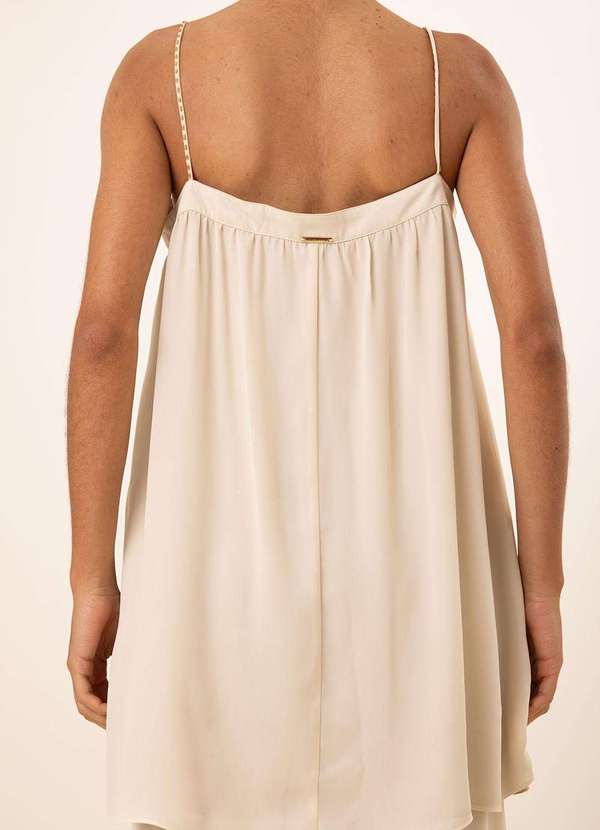 Maria.valentina - Regata Maria.Valentina Solta Decote Quadrado Alongada Bege Bege 4