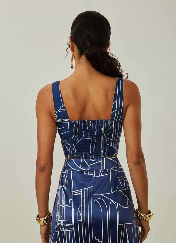 Maria.valentina - Top Maria.Valentina Decote Quadrado Alça Larga Azul Azul 3