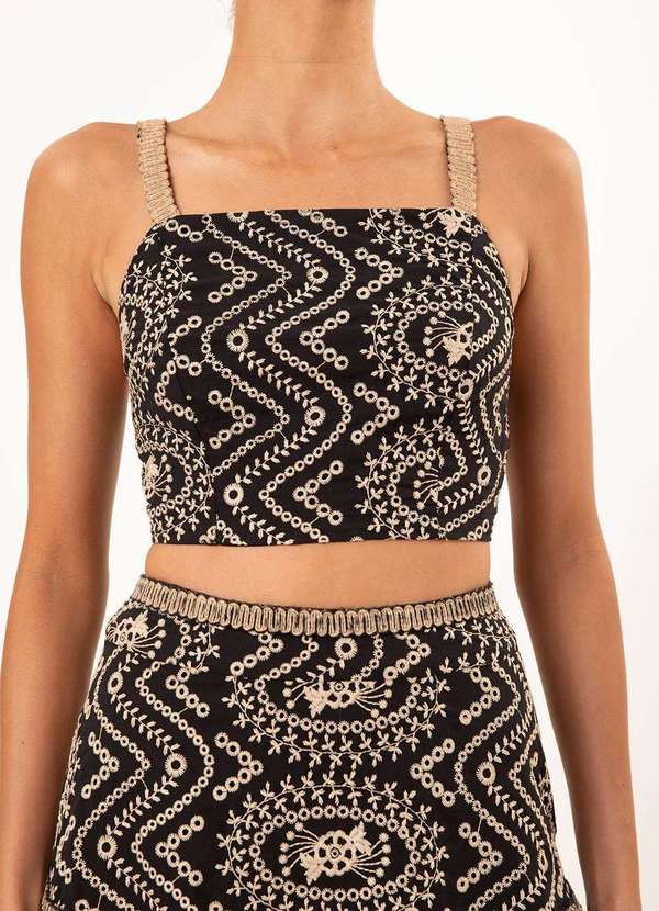 Maria.valentina - Top Maria.Valentina Decote Quadrado Alça Larga Preto Preto 2