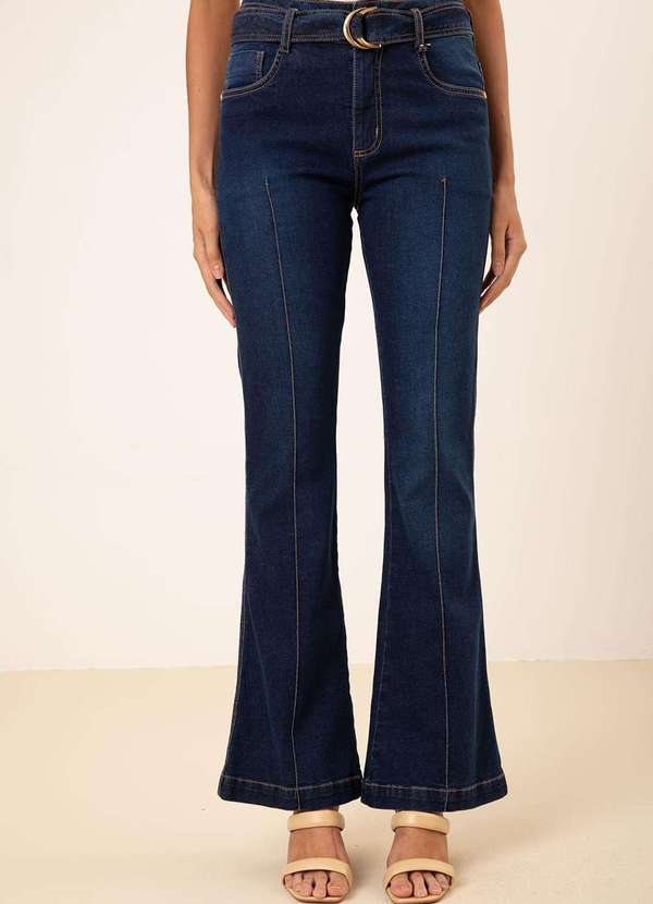 Maria.valentina - Calça Maria.Valentina Boot Cut Alta Azul Azul 2