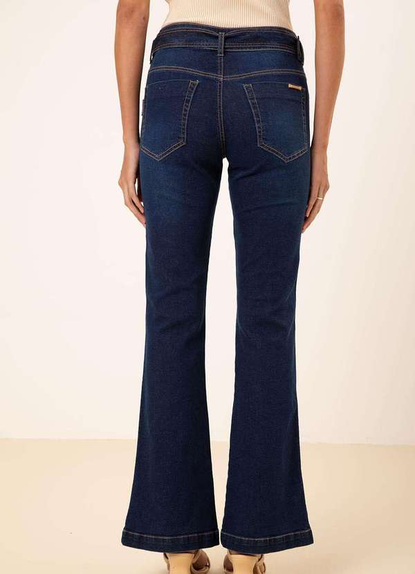 Maria.valentina - Calça Maria.Valentina Boot Cut Alta Azul Azul 4