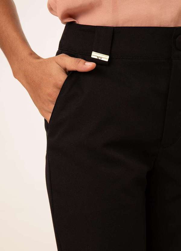 Maria.valentina - Calça Maria.Valentina Boot Cut Alta Preto Preto 3