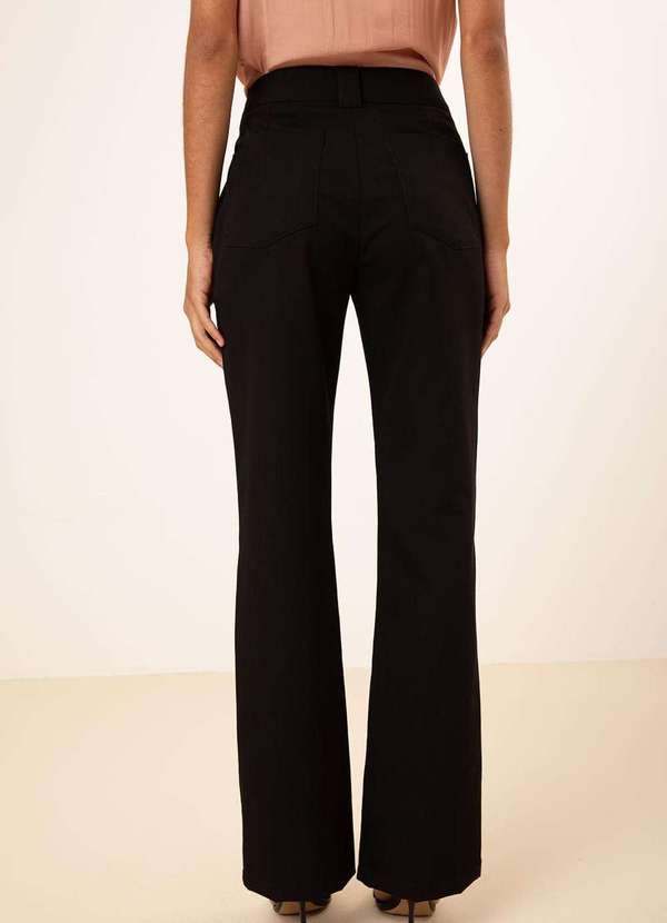 Maria.valentina - Calça Maria.Valentina Boot Cut Alta Preto Preto 4