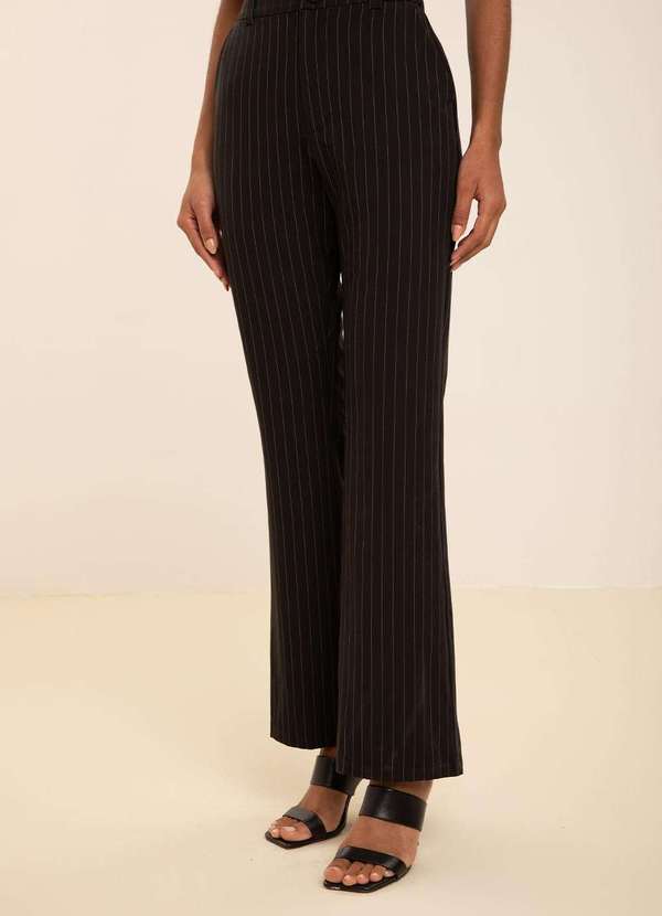 Maria.valentina - Calça Maria.Valentina Boot Cut Alta Preto Preto