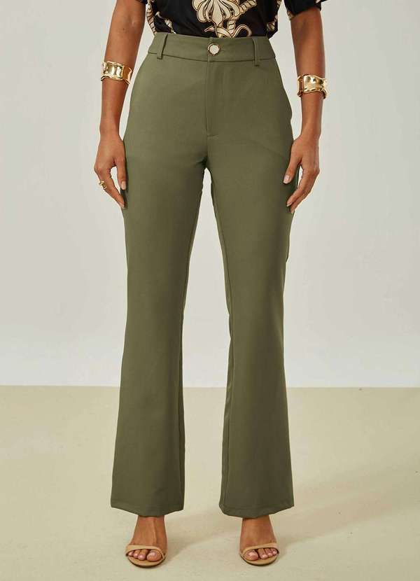 Maria.valentina - Calça Maria.Valentina Boot Cut Alta Verde Verde 2