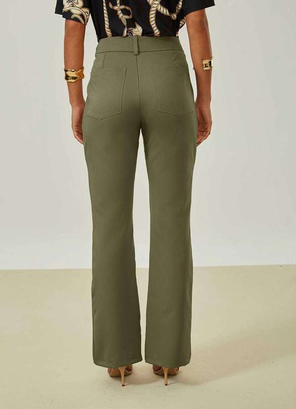 Maria.valentina - Calça Maria.Valentina Boot Cut Alta Verde Verde 4