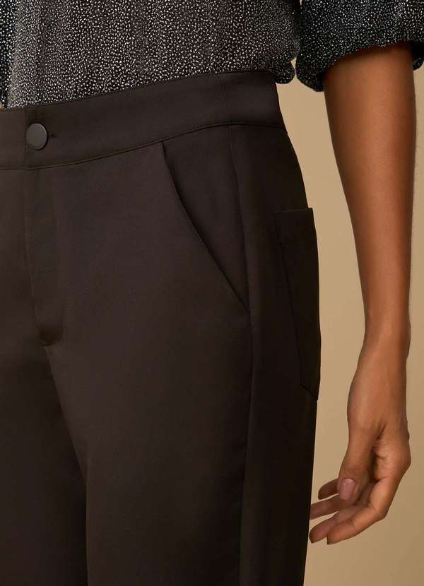 Maria.valentina - Calça Maria.Valentina Boot Cut Alta Preto Preto